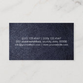 Schwarzes blaues Leder Visitenkarte (Rückseite)