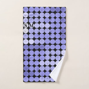 Schwarzes blaues Muster Mongram Pickleball Handtuch