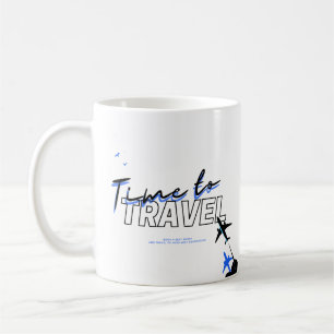 Schwarzes Blaues Reise-Thema Kaffeetasse