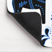 Schwarzes/blaues VolksDala Pferd/Volksfriesisches Mousepad (Ecke)