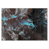 Schwarzes blaues Weiß gemarmortes Farbenmuster Schneidebrett (Vorderseite)