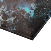 Schwarzes blaues Weiß gemarmortes Farbenmuster Schneidebrett (Ecke)