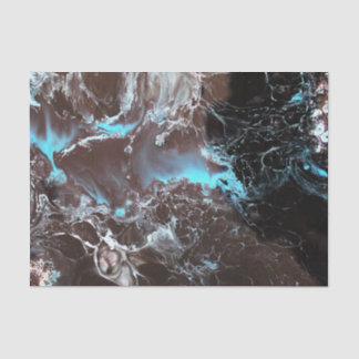 Schwarzes blaues Weiß gemarmortes Farbenmuster Seidenpapier