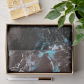 Schwarzes blaues Weiß gemarmortes Farbenmuster Seidenpapier (Geschenk)