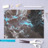 Schwarzes blaues Weiß gemarmortes Farbenmuster Seidenpapier (Handwerk)