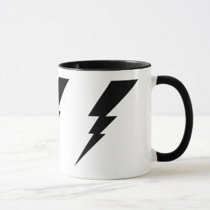 Schwarzes Blitz Blitzschlag Tasse. Tasse