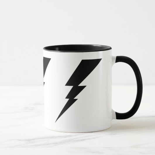 Schwarzes Blitz Blitzschlag Tasse. Tasse (Rechts)