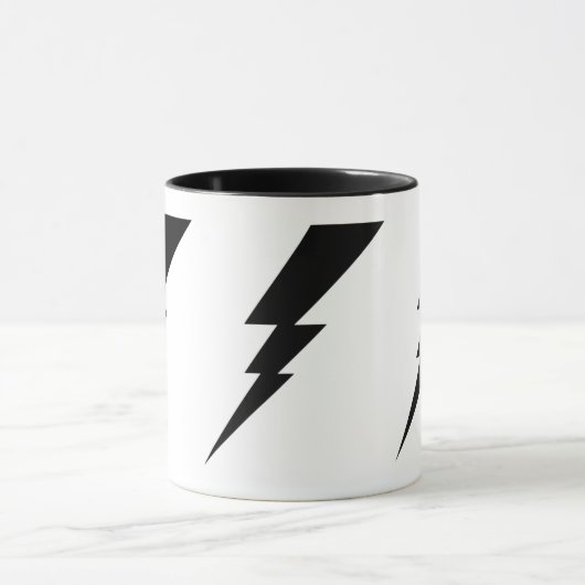 Schwarzes Blitz Blitzschlag Tasse. Tasse (Zentrum)