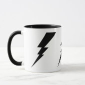 Schwarzes Blitz Blitzschlag Tasse. Tasse (Links)