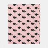 Schwarzes Blitz Pink Hintergrund Y2K Muster Fleecedecke (Vorderseite)