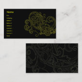 Schwarzes Blumen - Geschäft Visitenkarte (Vorne/Hinten)