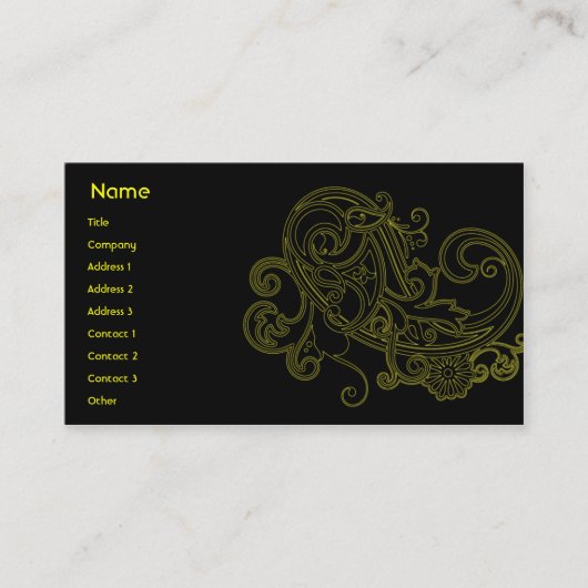 Schwarzes Blumen - Geschäft Visitenkarte (Vorderseite)