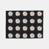 Schwarzes Blumen-Muster Fleecedecke (Vorderseite (Horizontal))