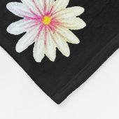 Schwarzes Blumen-Muster Fleecedecke (Ecke)