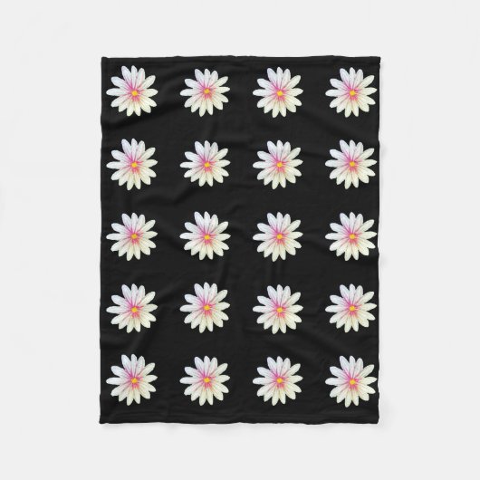 Schwarzes Blumen-Muster Fleecedecke (Vorderseite)