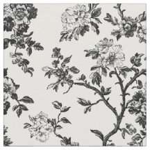 Schwarzes Blumen-Zweig-Toile-Muster