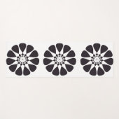 Schwarzes Blumendesign Yogamatte (Vorderseite (Horizontal))