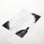 Schwarzes Blumenkleid Quinceañera Quince 15 XV Sil Folieneinladung (Gedreht)