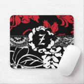 SCHWARZES BLUMENmonogramm 311-RED Mousepad (Mit Mouse)
