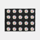 Schwarzes Blumenmuster Fleecedecke (Vorderseite (Horizontal))