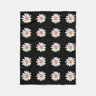 Schwarzes Blumenmuster Fleecedecke