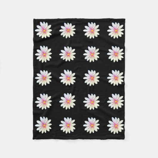 Schwarzes Blumenmuster Fleecedecke (Vorderseite)