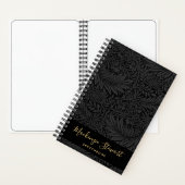 Schwarzes Blumenmuster Skizzenbuch Notizblock (Innen)