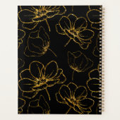 Schwarzes Blumennamen-Design Planer (Rückseite)