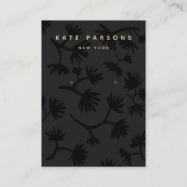 Schwarzes Blumenohrschmuckdisplay Visitenkarte