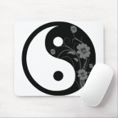 Schwarzes BlumenYin Yang Mousepad (Mit Mouse)