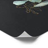 SCHWARZES BLUSH FLORA WATERCOLOR BRAUTPARTY WILLKO POSTER (Ecke)