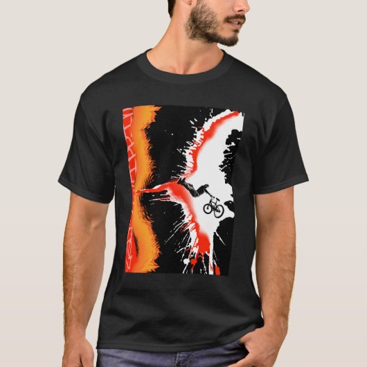 schwarzes bmx Spritzen T-Shirt (Vorderseite)
