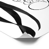 Schwarzes Bogen-Karten-&-Geschenke-Tisch-Schild-Pl Poster (Ecke)