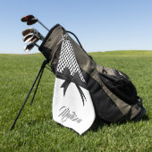 Schwarzes Bogen-und Punkt-Muster Golfhandtuch (Gras)