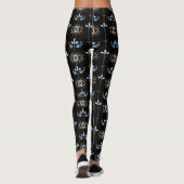 Schwarzes Bohemien-Retro-Böser-Blick-Muster Leggings (Rückseite)