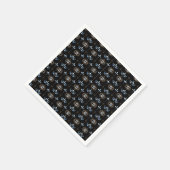 Schwarzes Bohemien-Retro-Böser-Blick-Muster Serviette (Ecke)