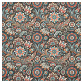 Schwarzes Bohemisches Blumengewebe Stoff (Muster)