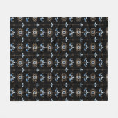 Schwarzes Böhmisches Retro-böses Augenmuster Fleecedecke (Vorderseite (Horizontal))