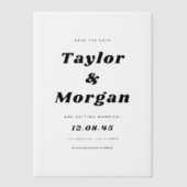 Schwarzes Bold Retro-Script Save the Date Pergament Einladungen (Vorderseite)