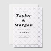 Schwarzes Bold Retro-Script Save the Date Pergament Einladungen (Versetzt (Einladung))