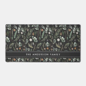 Schwarzes botanisches, elegantes, modernes Familie Schreibtischunterlage (Vorderseite)