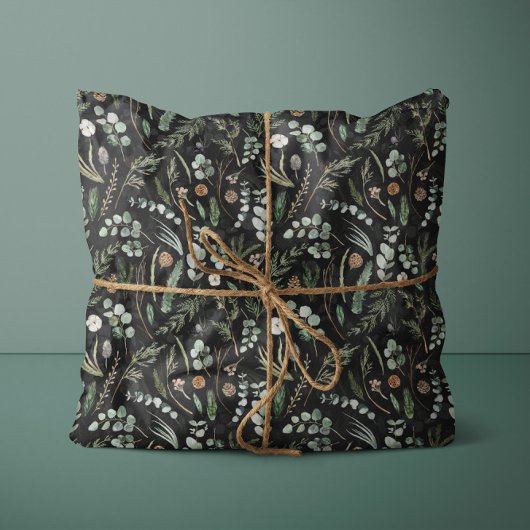 Schwarzes botanisches, elegantes, modernes Familie Seidenpapier