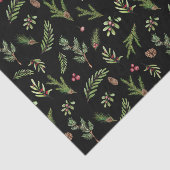 Schwarzes botanisches, elegantes, modernes Familie Seidenpapier (Ausschnitt)