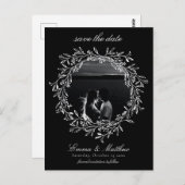 Schwarzes botanisches Gotisches Kraut Save the Dat Postkarte (Vorne/Hinten)