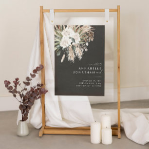 Schwarzes botanisches, modernes, elegantes Blattwe Poster