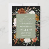 Schwarzes botanisches rustikales Foto Save the Dat Save The Date (Vorderseite)