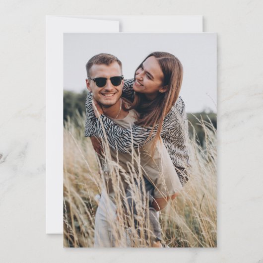 Schwarzes botanisches rustikales Foto Save the Dat Save The Date (Rückseite)