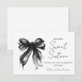 Schwarzes Bow Coquette Schrift Süßes 16 Danke (Vorne/Hinten)