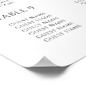 Schwarzes Brautparty Sitzdiagramm Poster (Ecke)