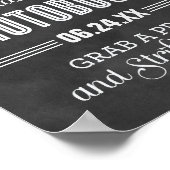 Schwarzes Brett Hochzeitsfotografie Willkommen Poster (Ecke)